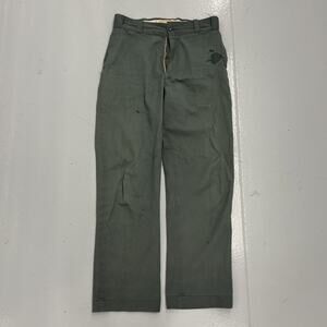 Vintage 60s Red Camel Green Sanforized Workwear Chinos 33x31